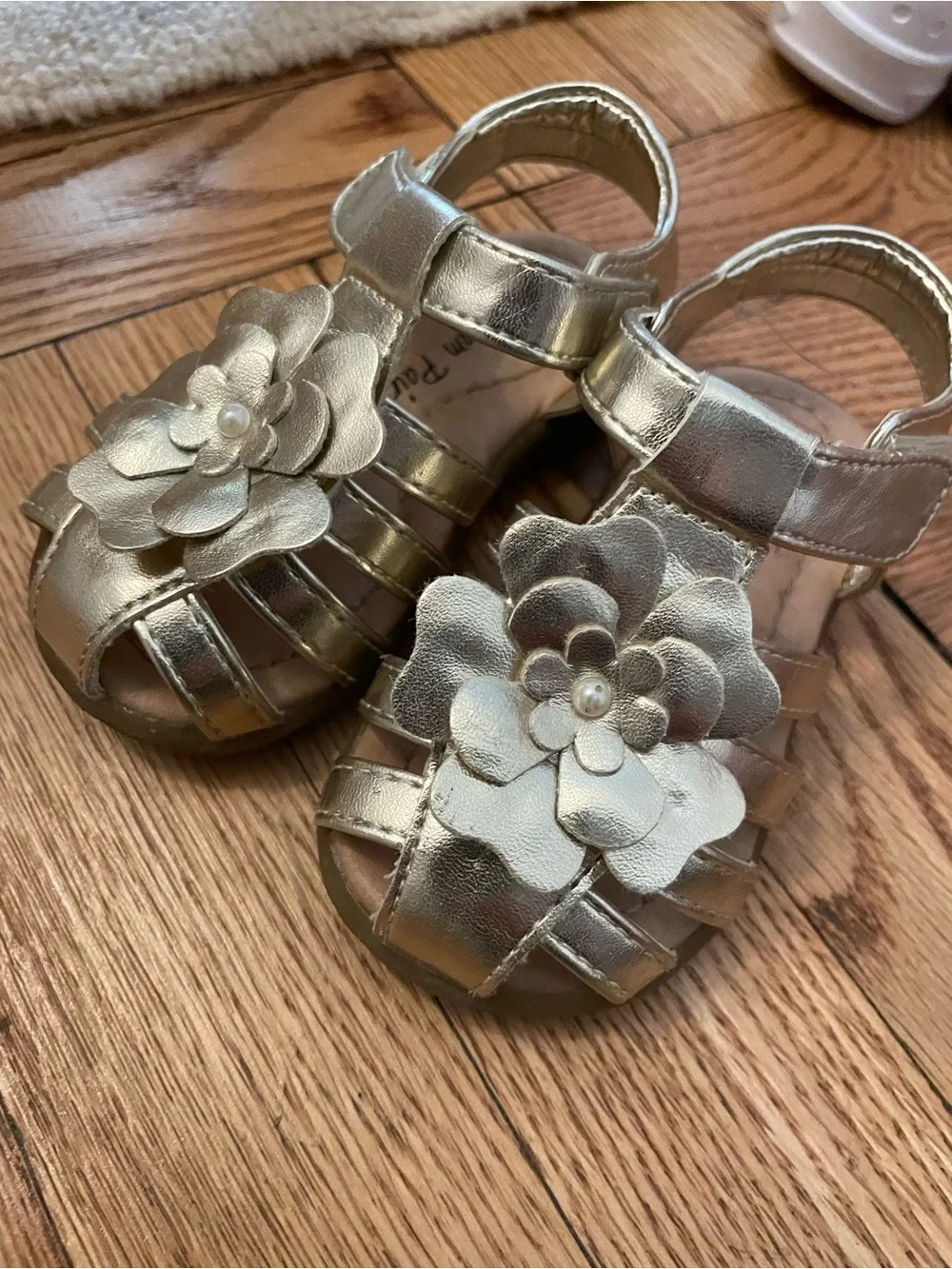 Gold Flower Toddler Sandals - Kids Shoes